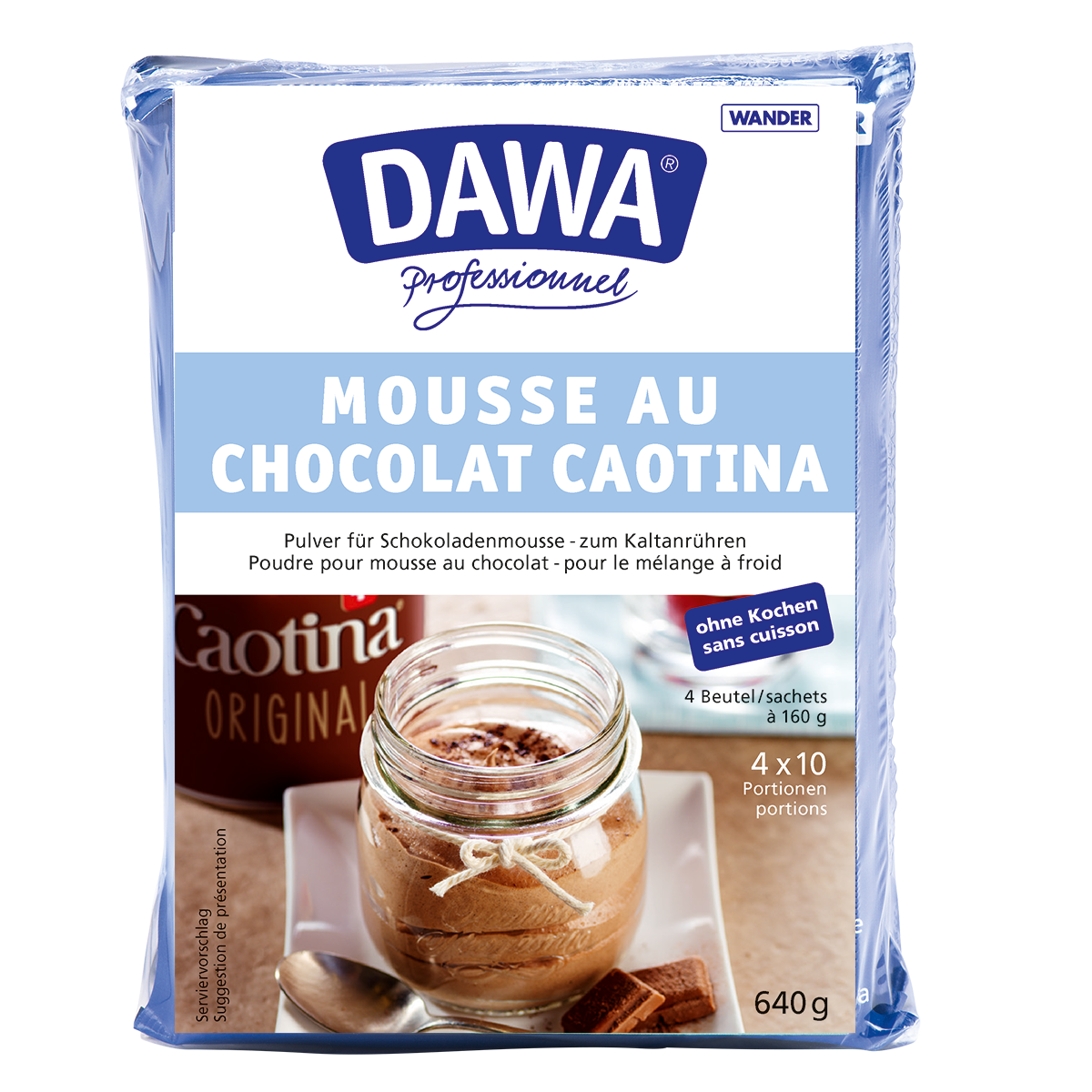 Dawa Mousse au Chocolat Caotina pack de 4