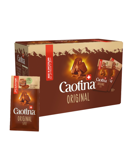 Purer Caotina Genuss aus feinster Schweizer Schokolade in praktischen Portionenbeuteln Caotina Original