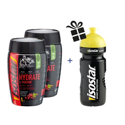 Isostar Hydrate & Perform Red Fruits - Sportgetränk Isostar Hydrate & Perform Red Fruits 2x Set + Bidon